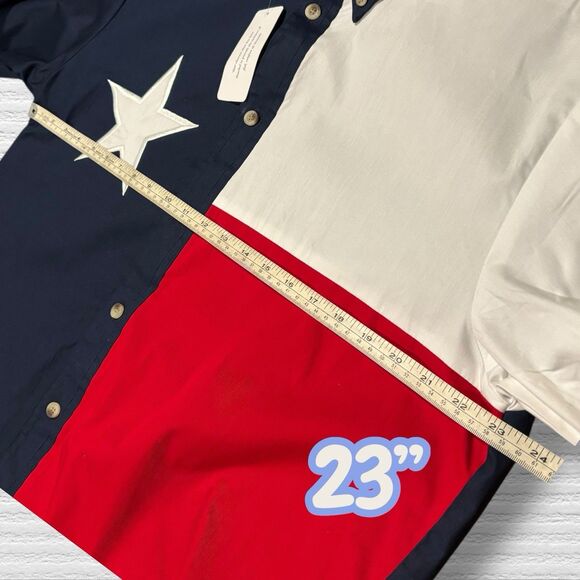 Tiger Hill Texas Flag Button Down Shirt Men’s Large 100% Cotton Twill Western - Picture 4 of 10